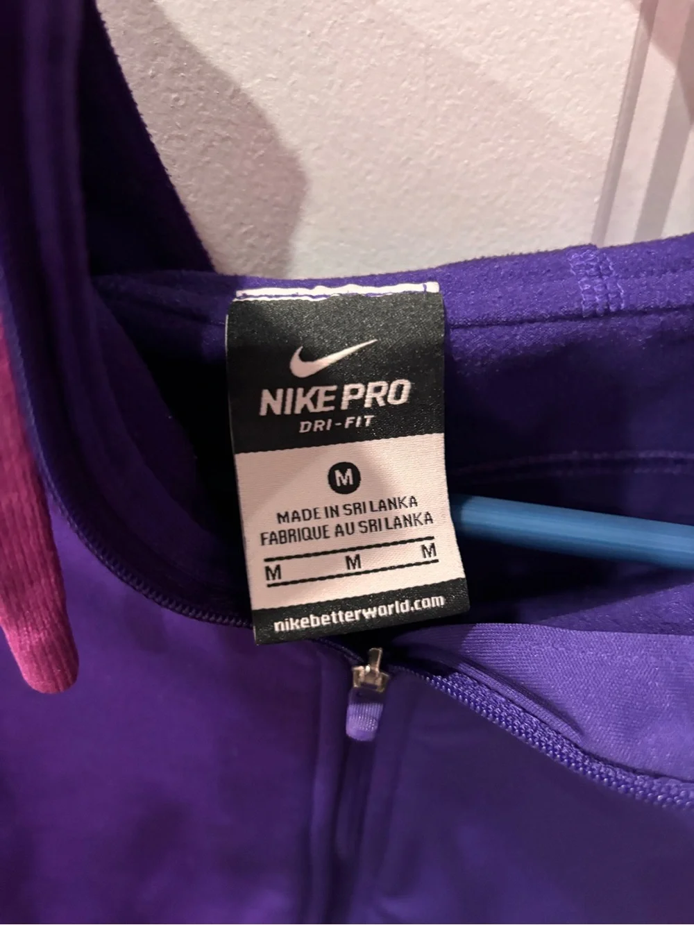 Nike Purple Half-Zip Hooded Sweatshirt with Pink Drawstrings